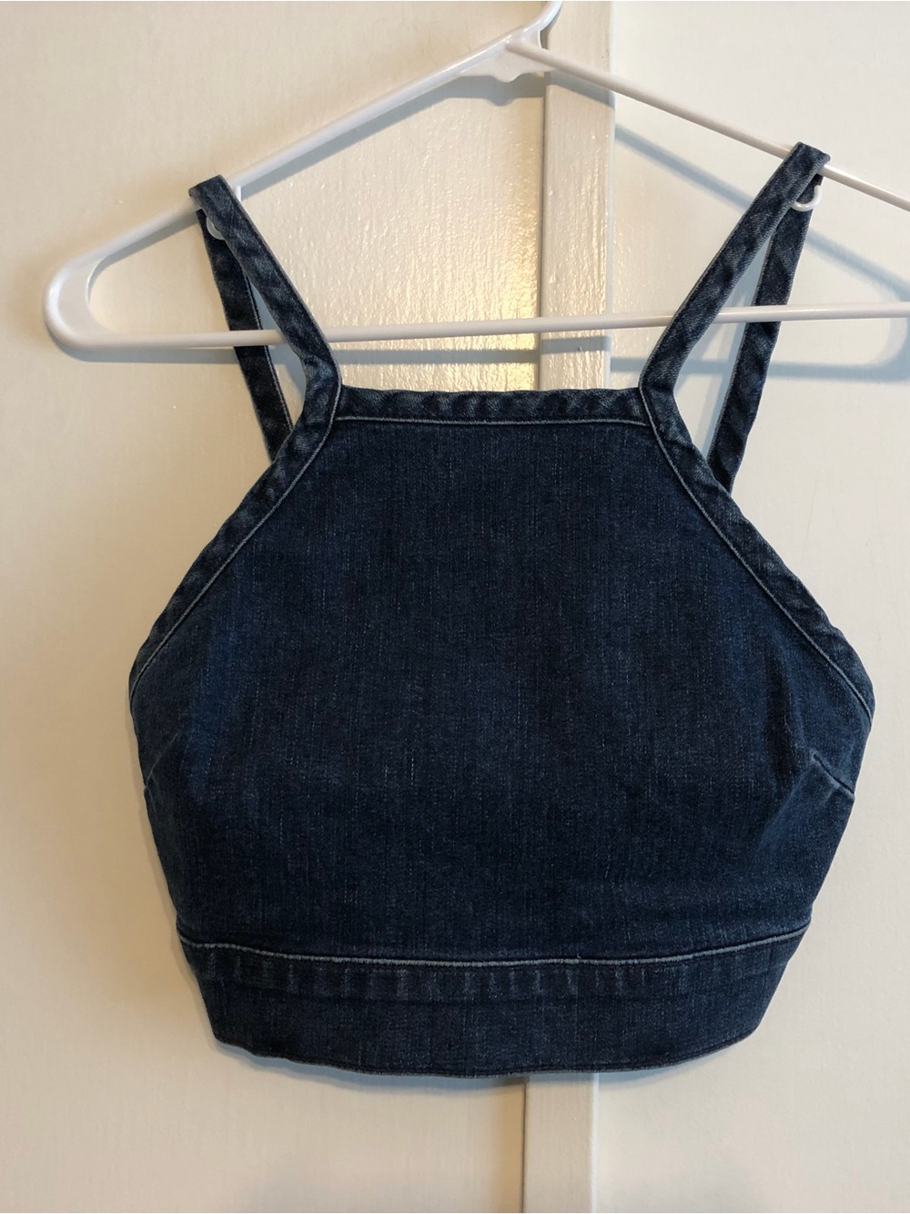 Show Me Your MuMu Dark Denim Fawcett Crop Top - xs
